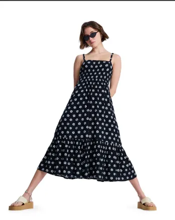 Hibiscus Dress (US S size: Length 114.5cm, Width 36cm, Shoulder Straps 37cm, Rayon 100%) A large summer tote bag 2